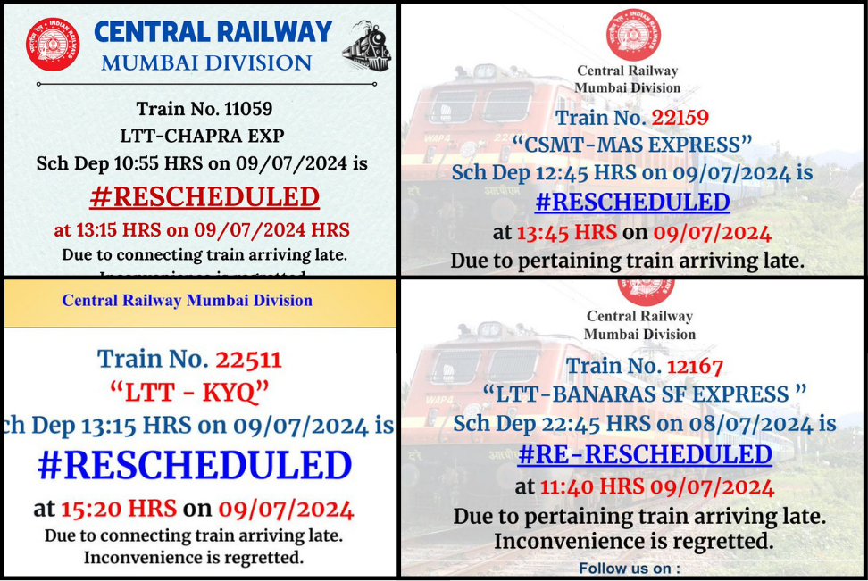 photo: Trains rescheduled in mumbai 